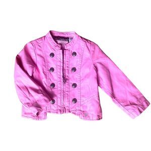 24 month baby girl pink faux leather jacket by Guess